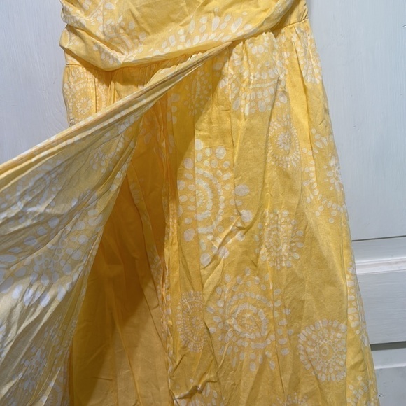 BISOU Bisou Yellow Floral Halter Cotton Dress by Michelle Bohbot Size 8 Y2K - Picture 6 of 7